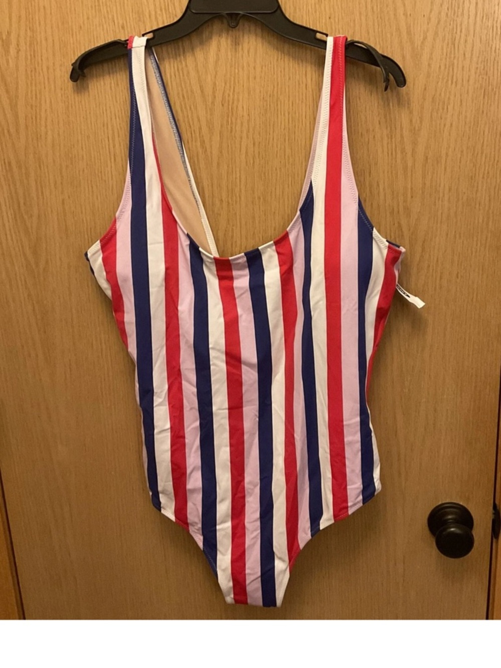 2-NWT AMERICANA OLD NAVY $80 swim suits one piece BAYWATCH RED & USA STRIPED XXL